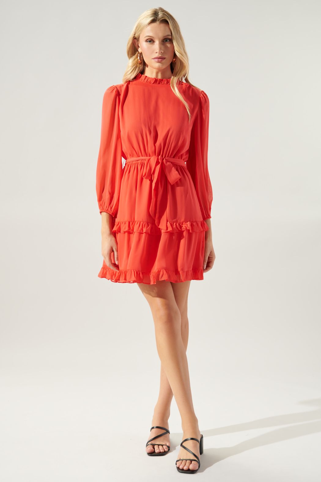 Moscow Shirred Ruffle Layer Dress - 655C