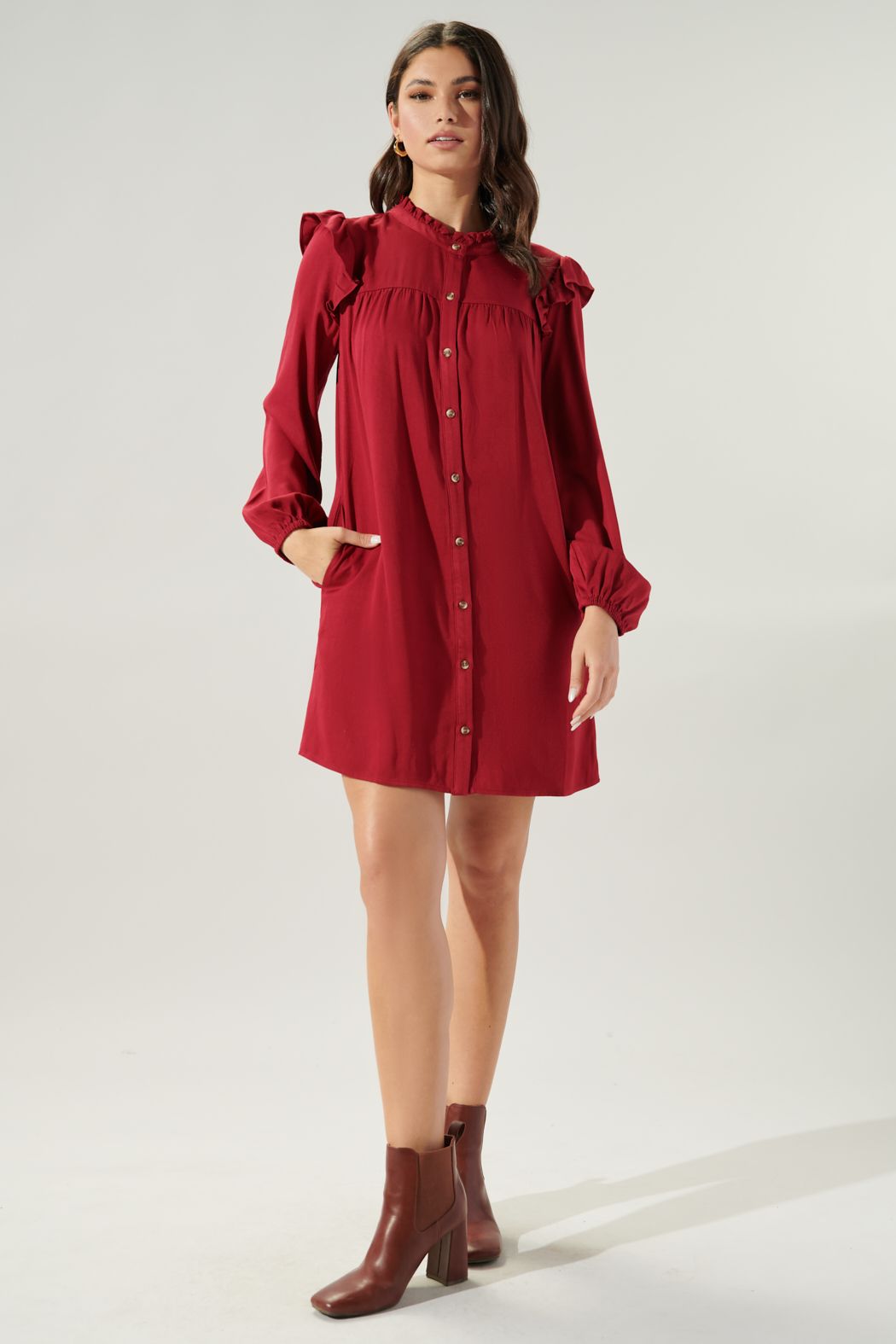 Pave the Way Button Down Shift Dress