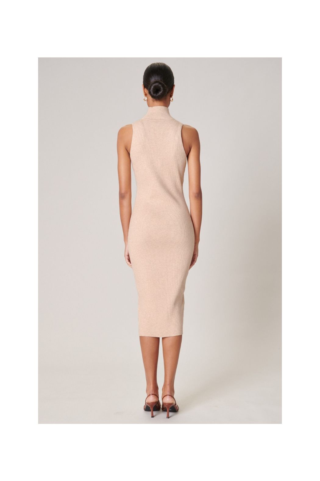 Kieran Ribbed Knit Turtleneck Sweater Dress - A301