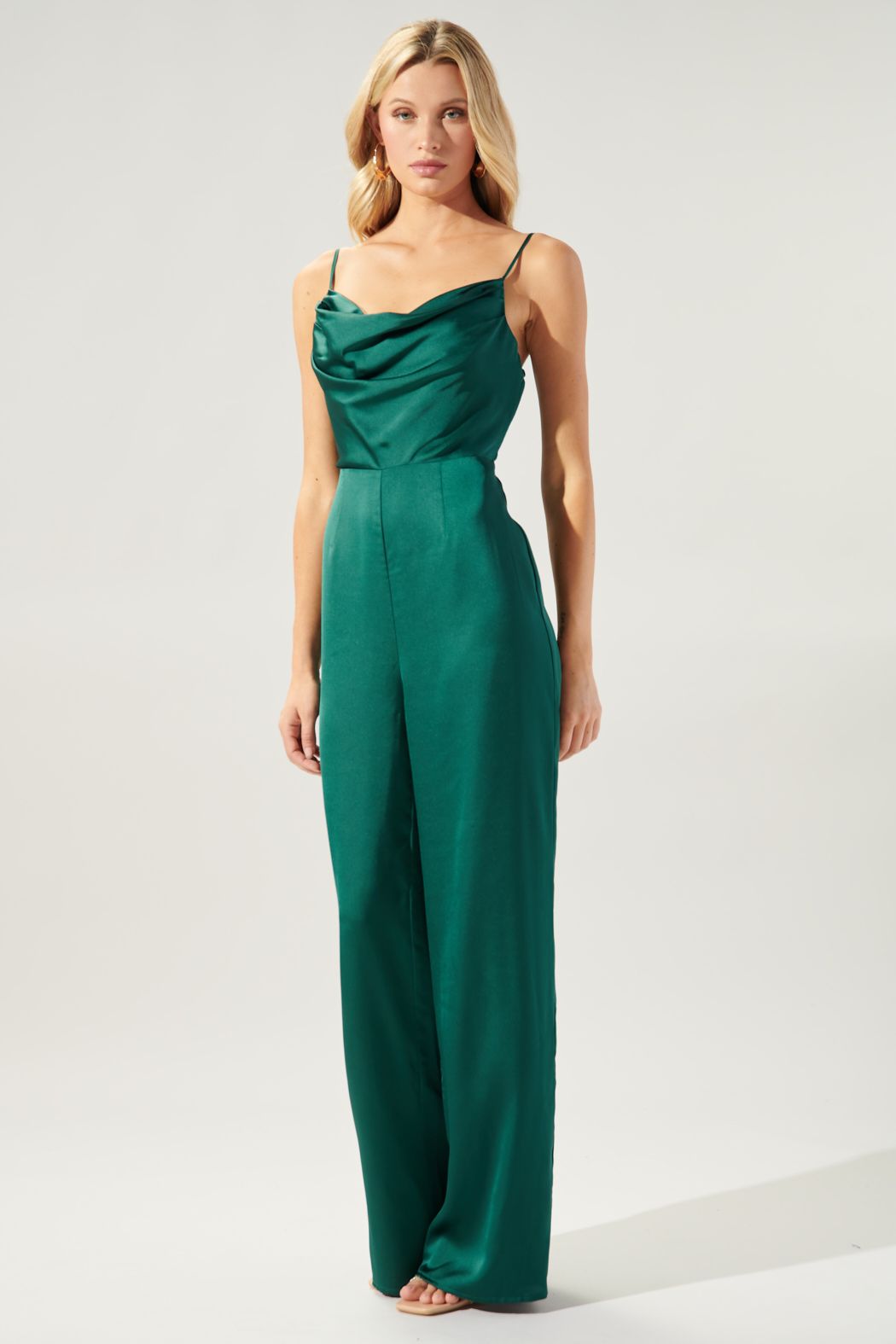 Chateau Satin Cowl Neck Jumpsuit - B903