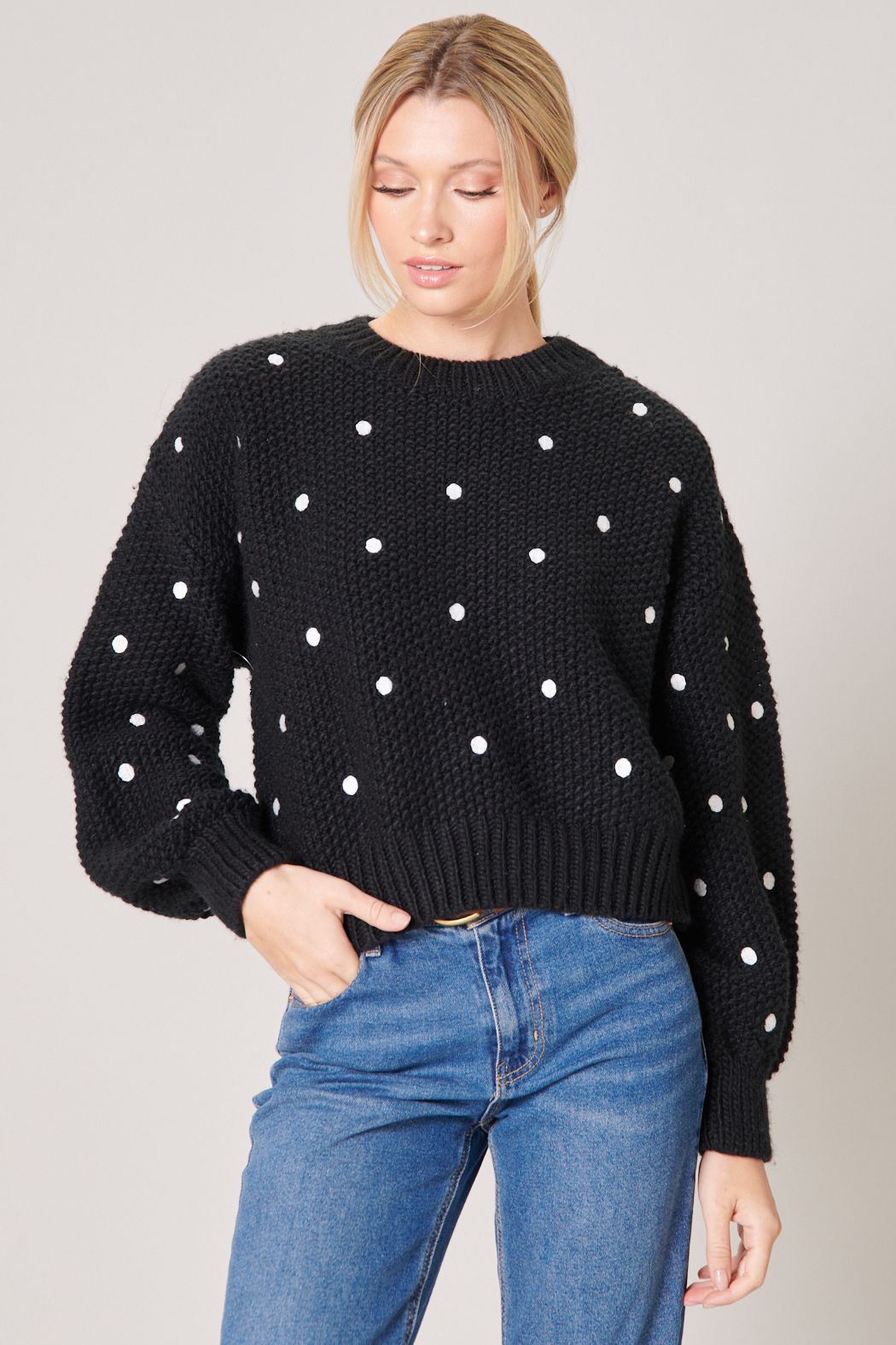 Minnie Embroidered Dot Sweater - 529A