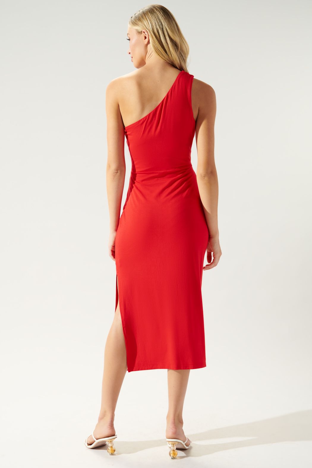 Leda Cut Out One ShoulderJersey Midi Dress - D104