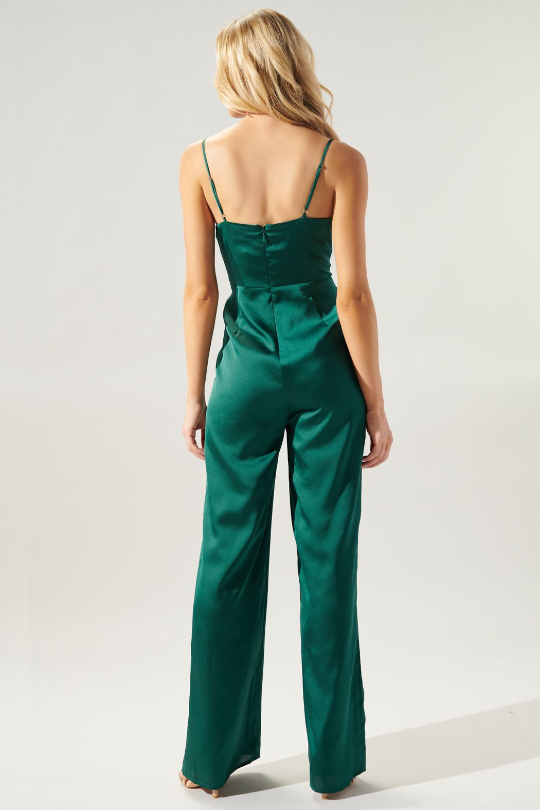 Chateau Satin Cowl Neck Jumpsuit - B903