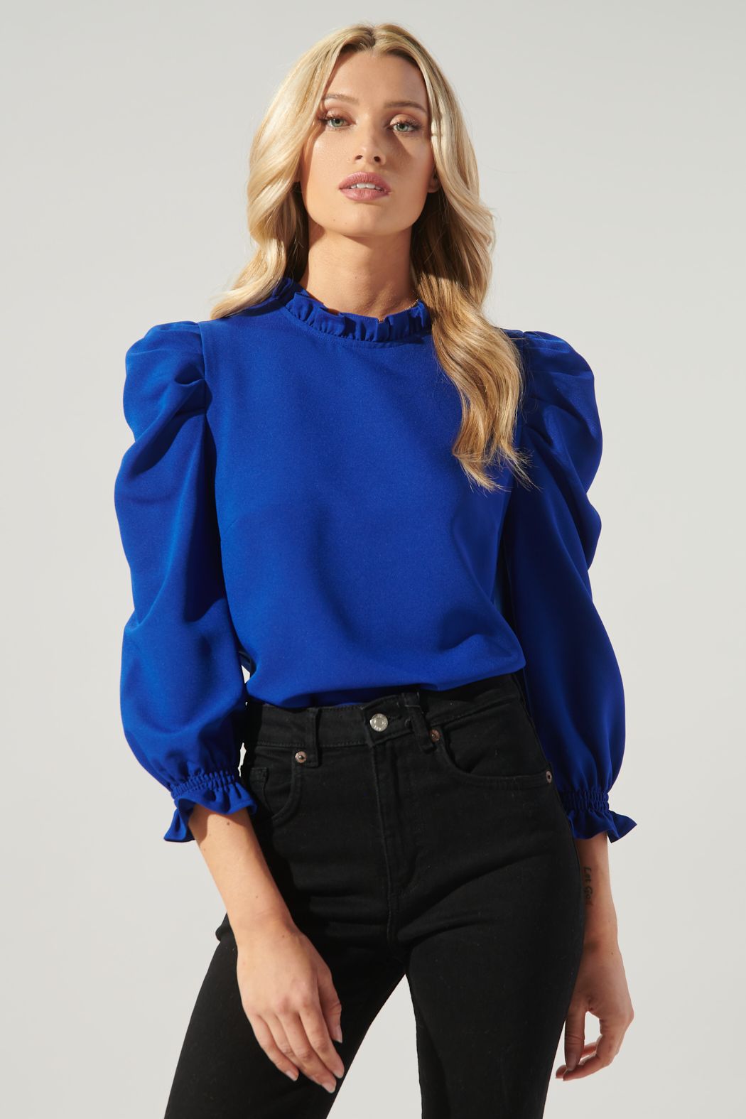 Go Getter Marla Ruffle Puff Sleeve Top -B807