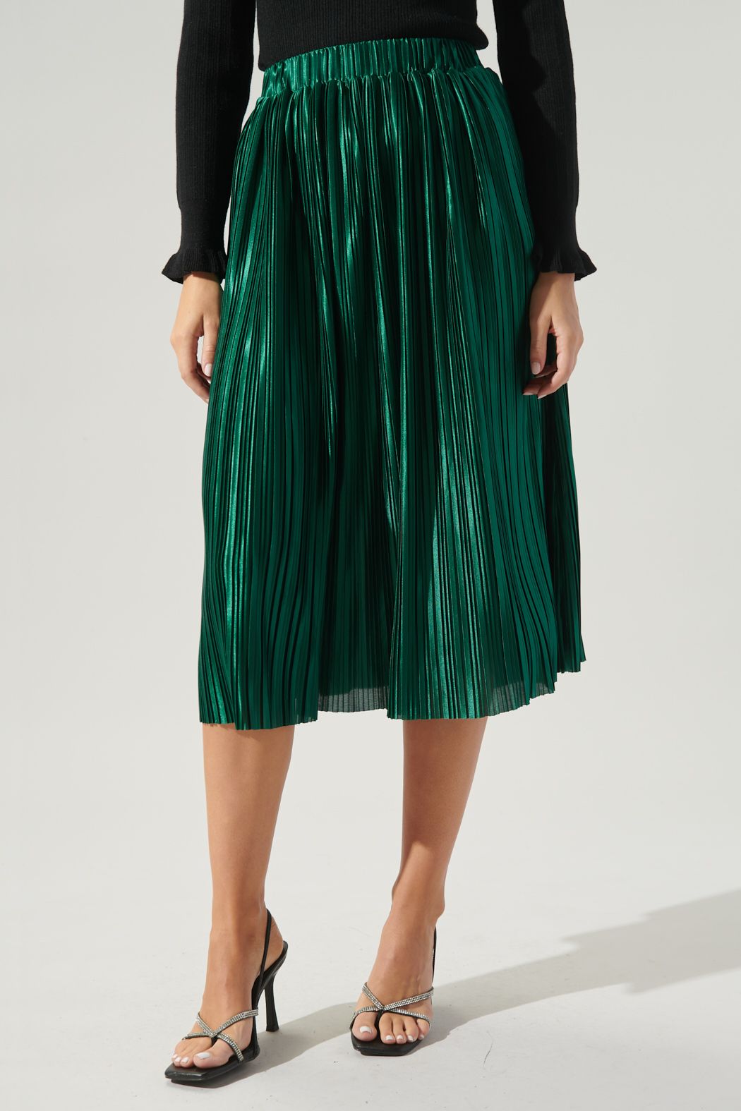 All That Glimmers Pleated Midi Skirt - 510A