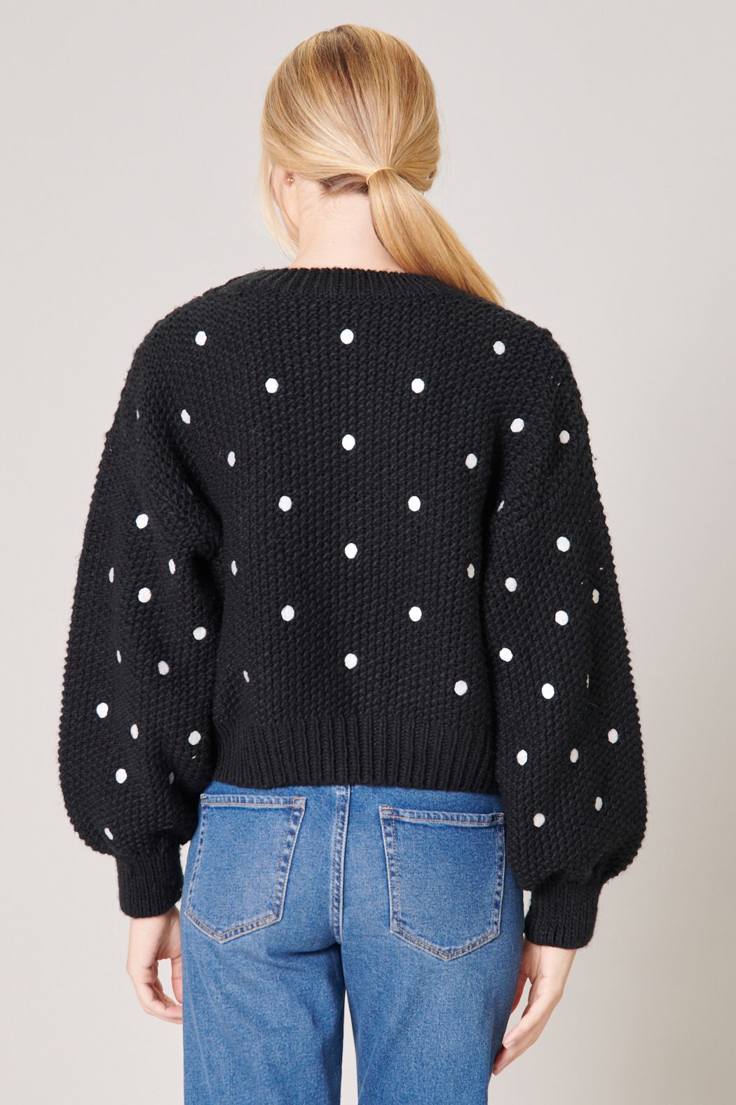 Minnie Embroidered Dot Sweater - 529A