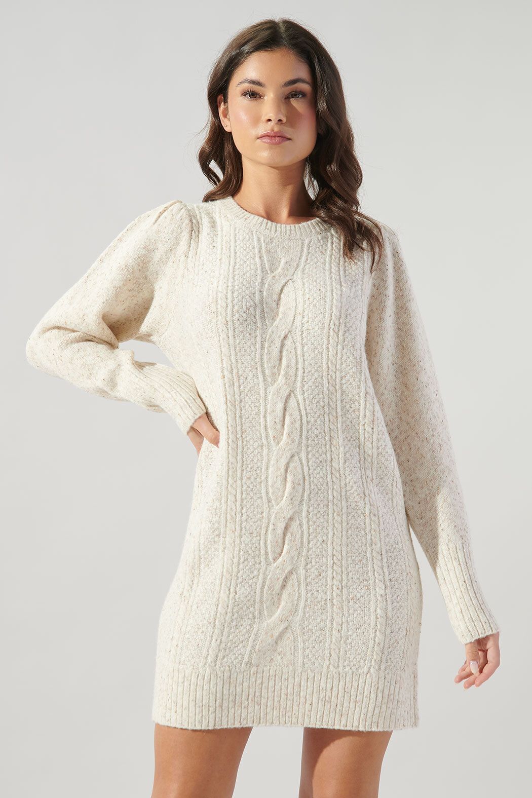 Wonderland Cable Knit Sweater Dress- C405