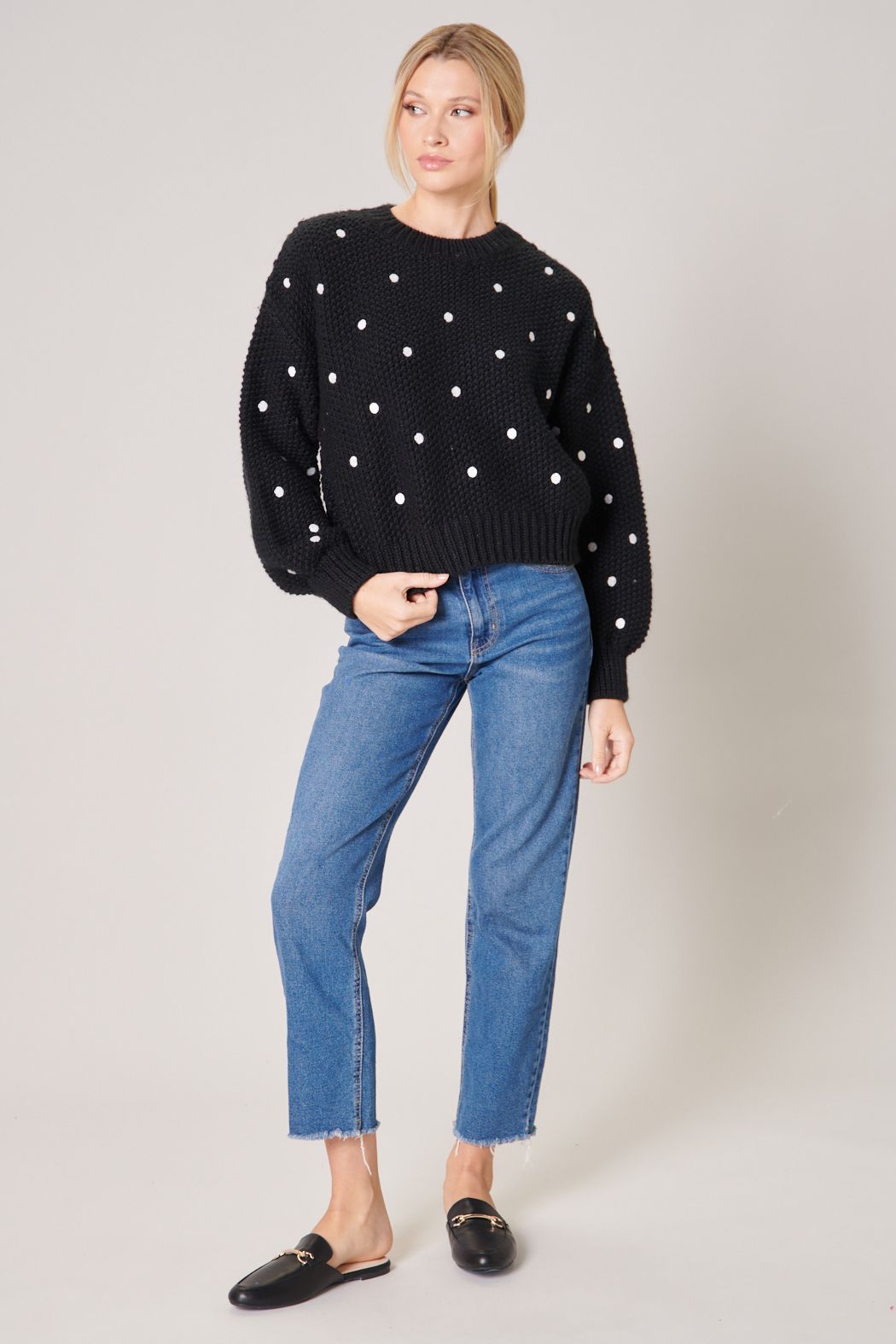 Minnie Embroidered Dot Sweater - 529A