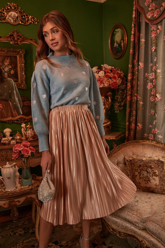 All That Glimmers Pleated Midi Skirt - 510A